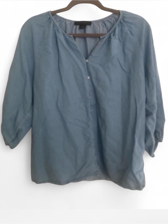 Sanctuary Tops - SANCTUARY BUTTON DOWN 3/4 SLEEVE LIGHTWEIGHT BLUE LYOCELL BLOUSE SIZE XL
